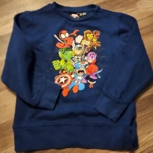 Disney! Marvel! Marvel sweatshirt with various characters blue size 7.